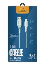 Akfa Titanyum Hasır Type-C Kablo – Hızlı Şarjın Gücü