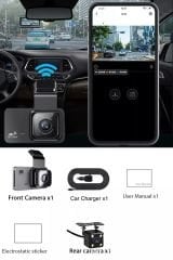 iDragon T603 Araç Kamerası 1080p Video Kaydı 3inç Ekranlı WiFi App Control Gece Görüşü Geri Görüş Kamerası