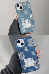 AKFA iPhone 13 Pro Max  Denim Kot Desenli Premium  Kılıf