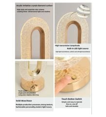 Kristal Elmas Masa Lambası/ Başucu Lambası