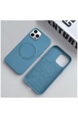 Apple Iphone 12 Pro Max Uyumlu Kılıf Magsafe Açık Mavi