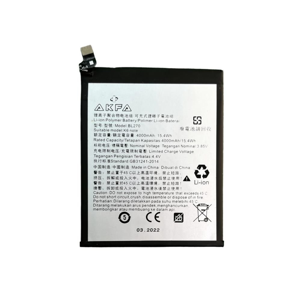 Lenovo K6 Note Premium Akfa Batarya (Maxi Performans)