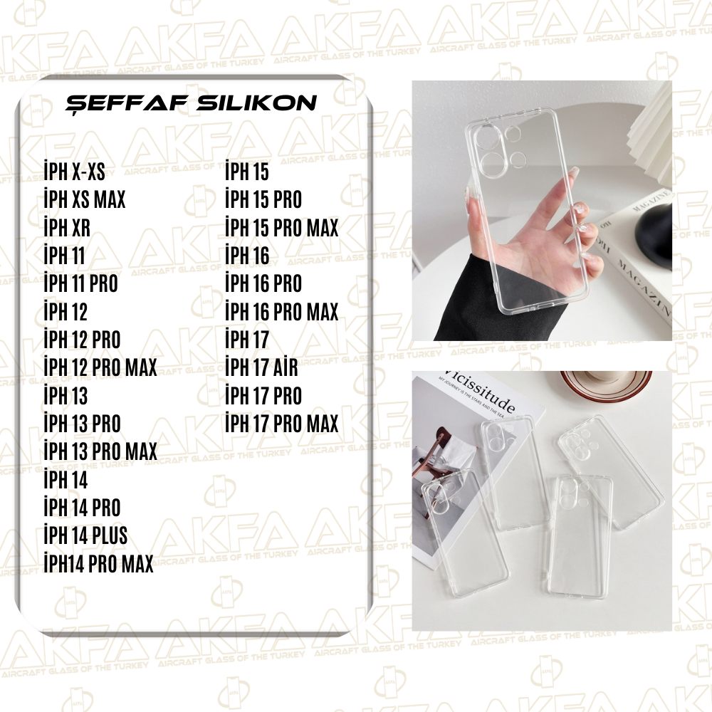Akfa Şeffaf Silikon Kılıf - (Modeller İçin Katalog Talep Ediniz)