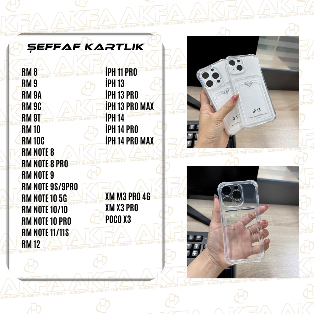 Akfa Şeffaf Kartlık Detaylı Kılıf - (Modeller İçin Katalog Talep Ediniz)