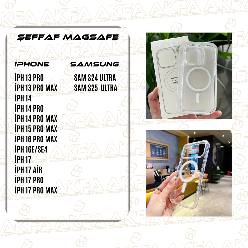 Akfa Şeffaf Magsafe Kılıf - (Modeller İçin Katalog Talep Ediniz)
