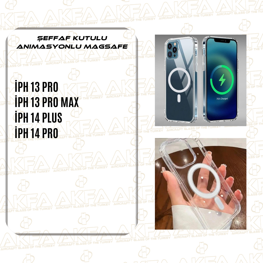 Akfa Şeffaf Kutulu Animasyonlu Magsafe Kılıf - (Modeller İçin Katalog Talep Ediniz)