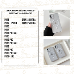 Akfa Akfanox Sararmaz Şeffaf Magsafe Kılıf - (Modeller İçin Katalog Talep Ediniz)