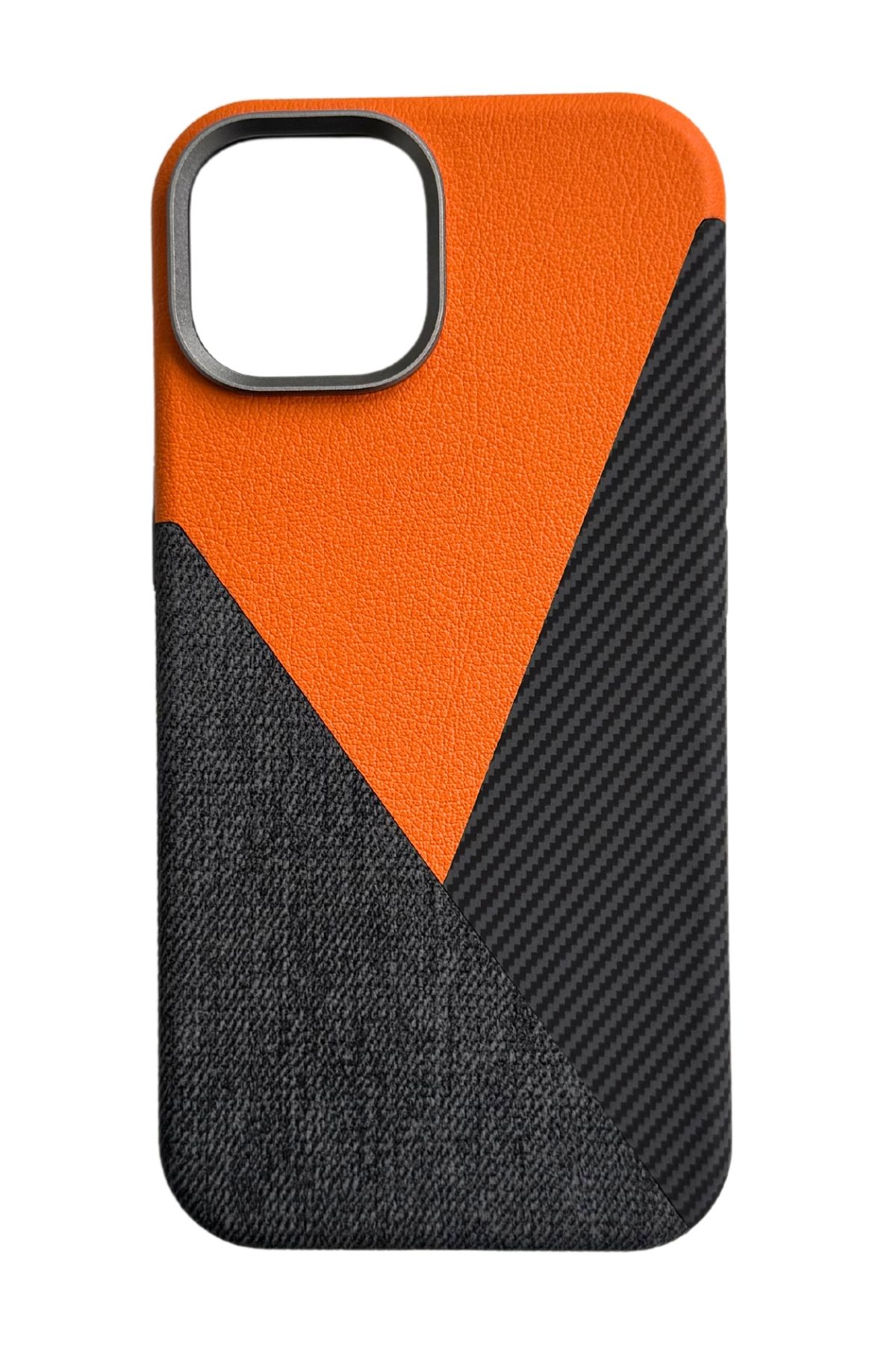 AKFA iPhone 15  Deri Karbon Ve Kumaş Tasarımlı  Kılıf