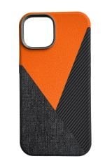 AKFA iPhone 15  Deri Karbon Ve Kumaş Tasarımlı  Kılıf