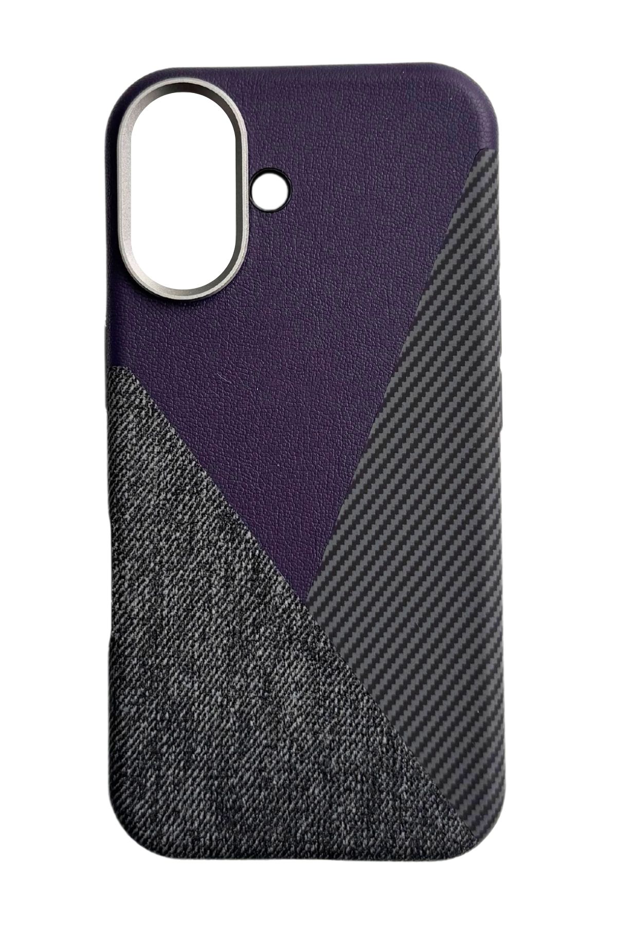 AKFA iPhone 16  Deri Karbon Ve Kumaş Tasarımlı  Kılıf