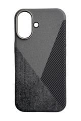 AKFA iPhone 16  Deri Karbon Ve Kumaş Tasarımlı  Kılıf