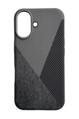 AKFA iPhone 16 Plus  Deri Karbon Ve Kumaş Tasarımlı Kılıf