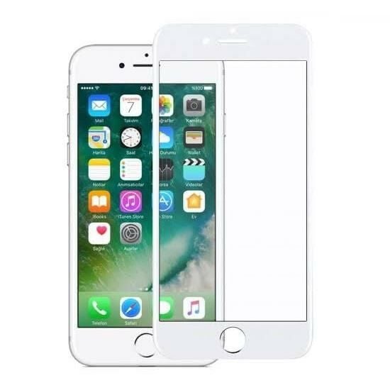 Apple iPhone 6 Beyaz Akfa Metalik Şeffaf Ekran Koruyucu