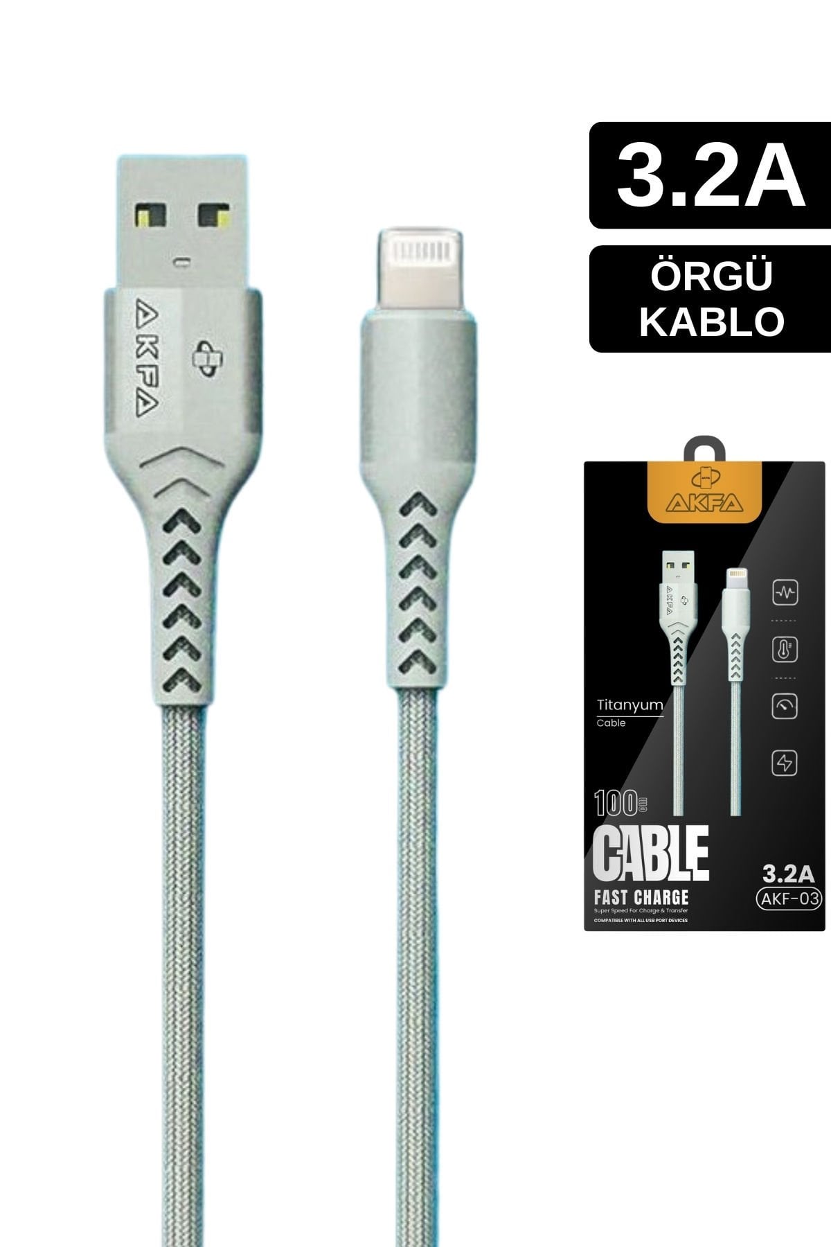Akfa Titanyum Hasır Lightning Kablo – Hızlı Şarjın Gücü