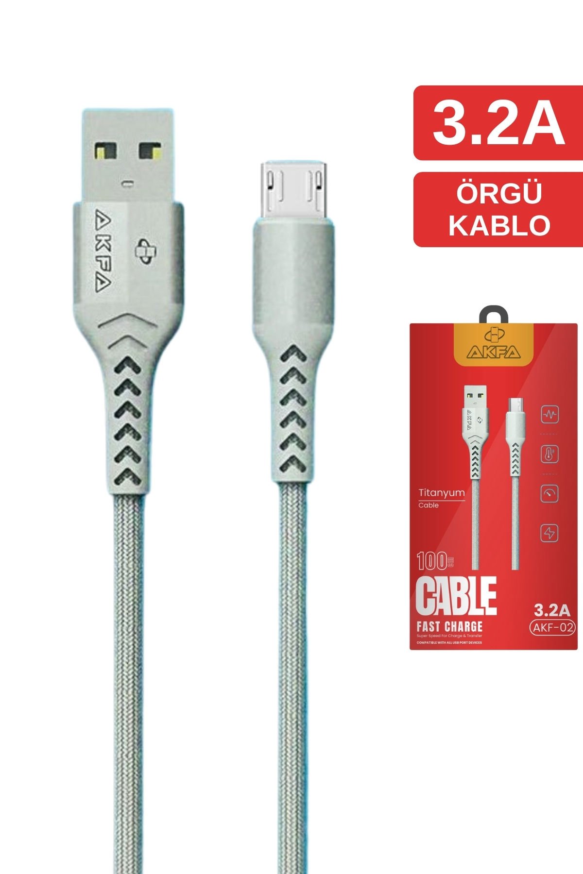Akfa Titanyum Hasır Micro Kablo – Hızlı Şarjın Gücü