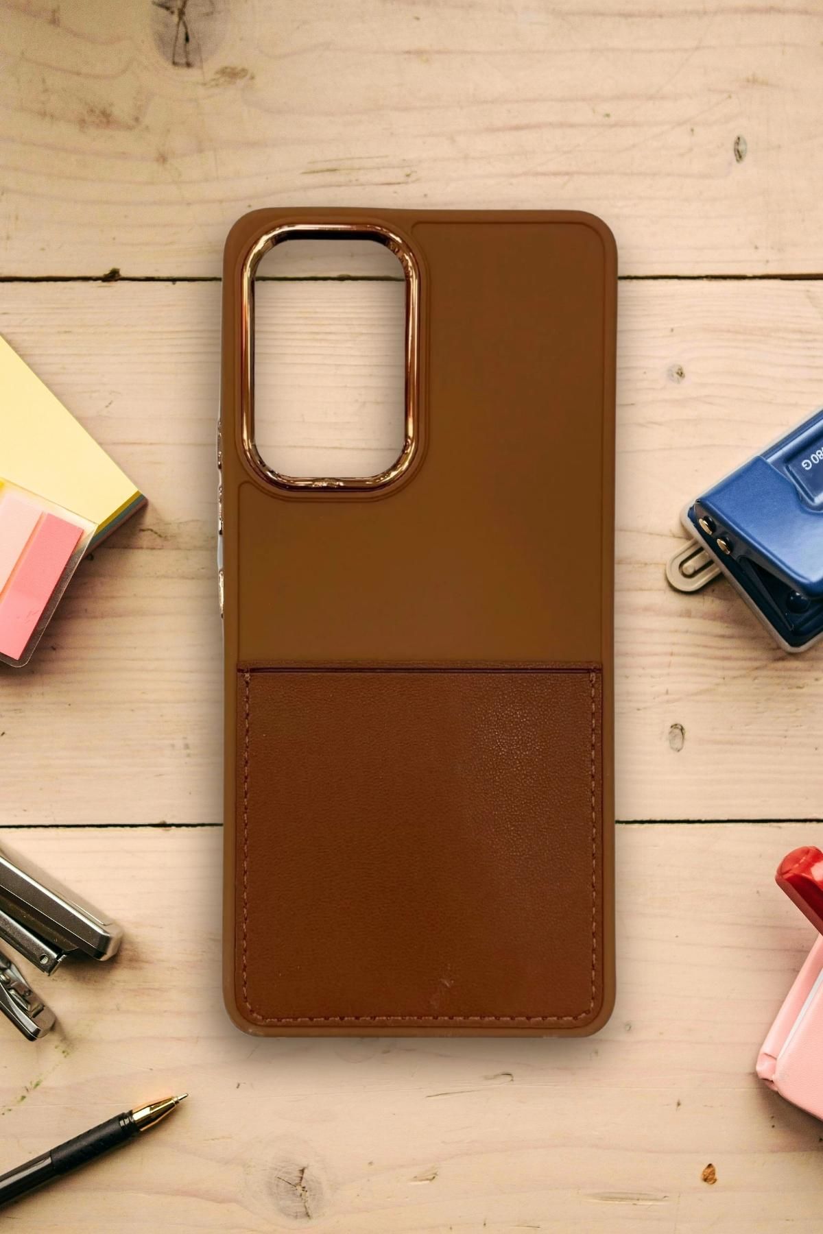 AKFA Samsung Galaxy A33 5G Uyumlu Deri Kartlık Bölmeli  Kılıf