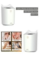 Büyük Boy Ultrasonik Hava Nemlendirici 2000ml Double Buhar Makinesi ve Aroma Difüzörü