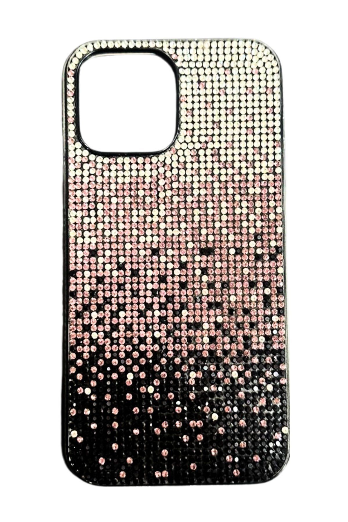 Akfa İphone 14 Plus Uyumlu Diamond Serisi Taşlı Şık  Kılıf Pembe
