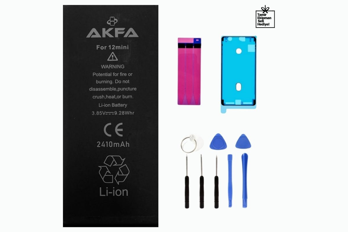 Apple iPhone 12 Mini Premium Akfa Telefon Batarya 2410 MAH (Maxi Performans)