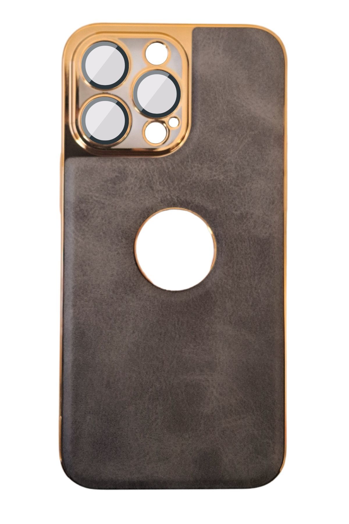 AKFA iPhone 12 Pro Max Kamera Korumalı Deri Desenli Kılıfı