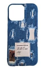 AKFA iPhone 13 Pro  Denim Kot Desenli Premium  Kılıf