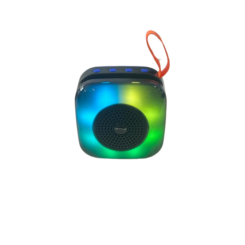 Bluetooth Hoparlör Led Işıklı Ses Bombası Kare siyah