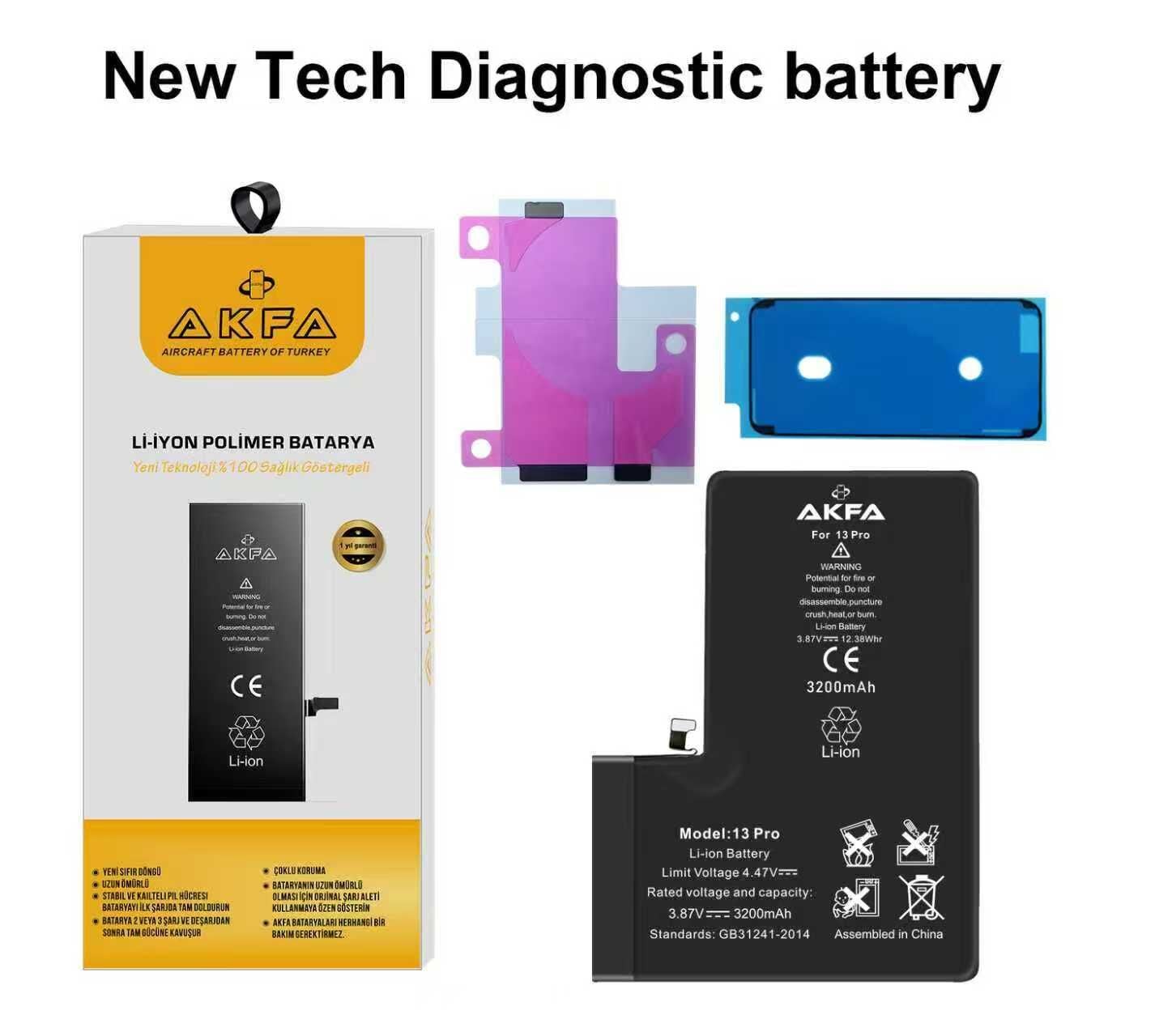 Akfa  İphone 13 Pro Batarya Uyarı Vermeyen 3200 mAh