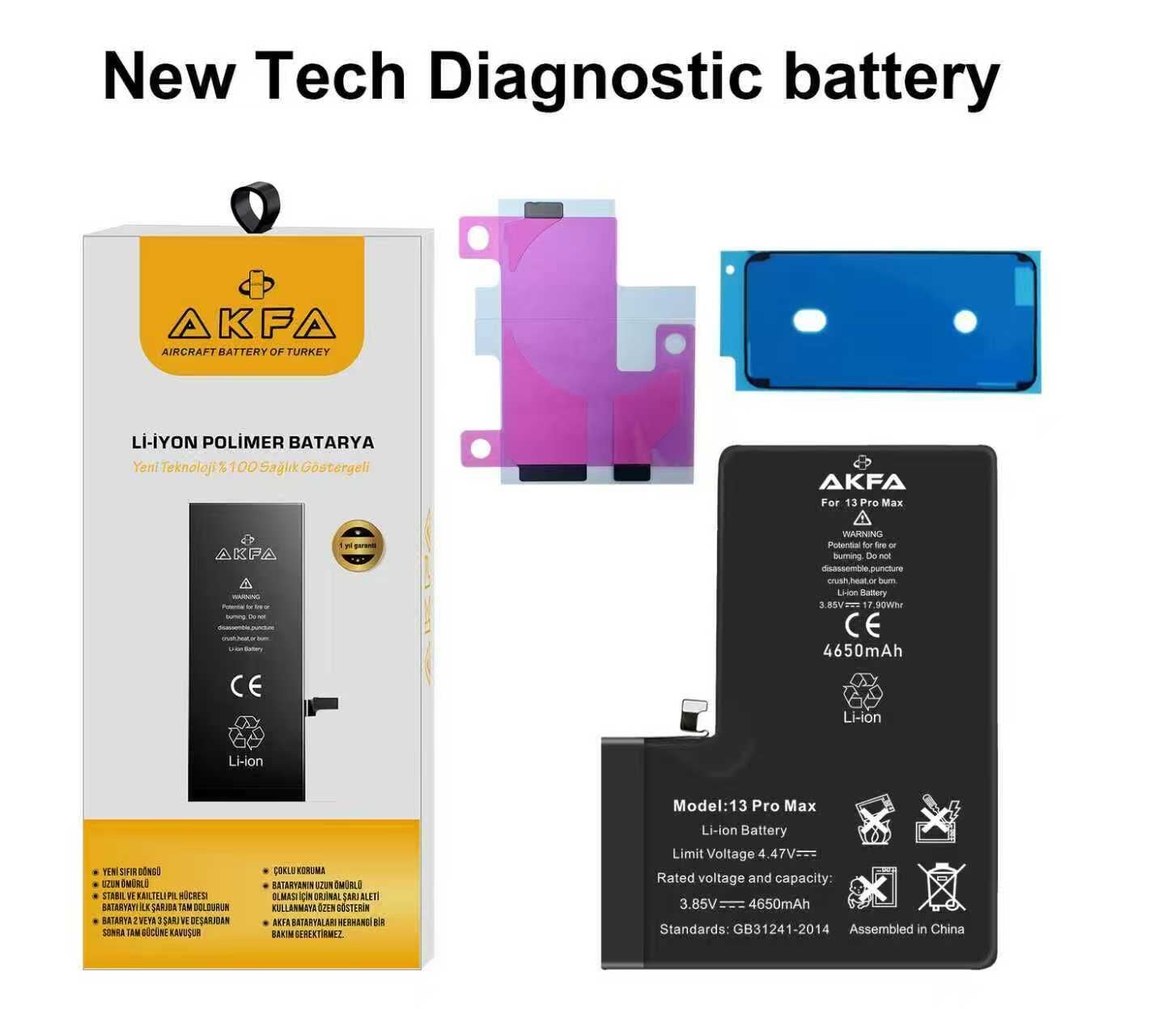 Akfa  İphone 13 Pro Max  Batarya Uyarı Vermeyen 4650 mAh