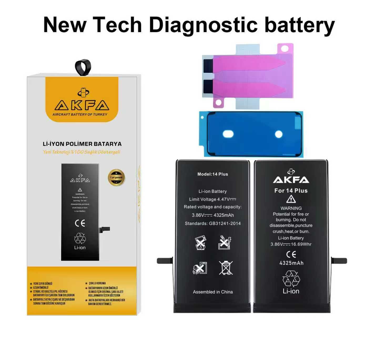 Akfa  İphone 14 plus  Batarya Uyarı Vermeyen 4325 mAh