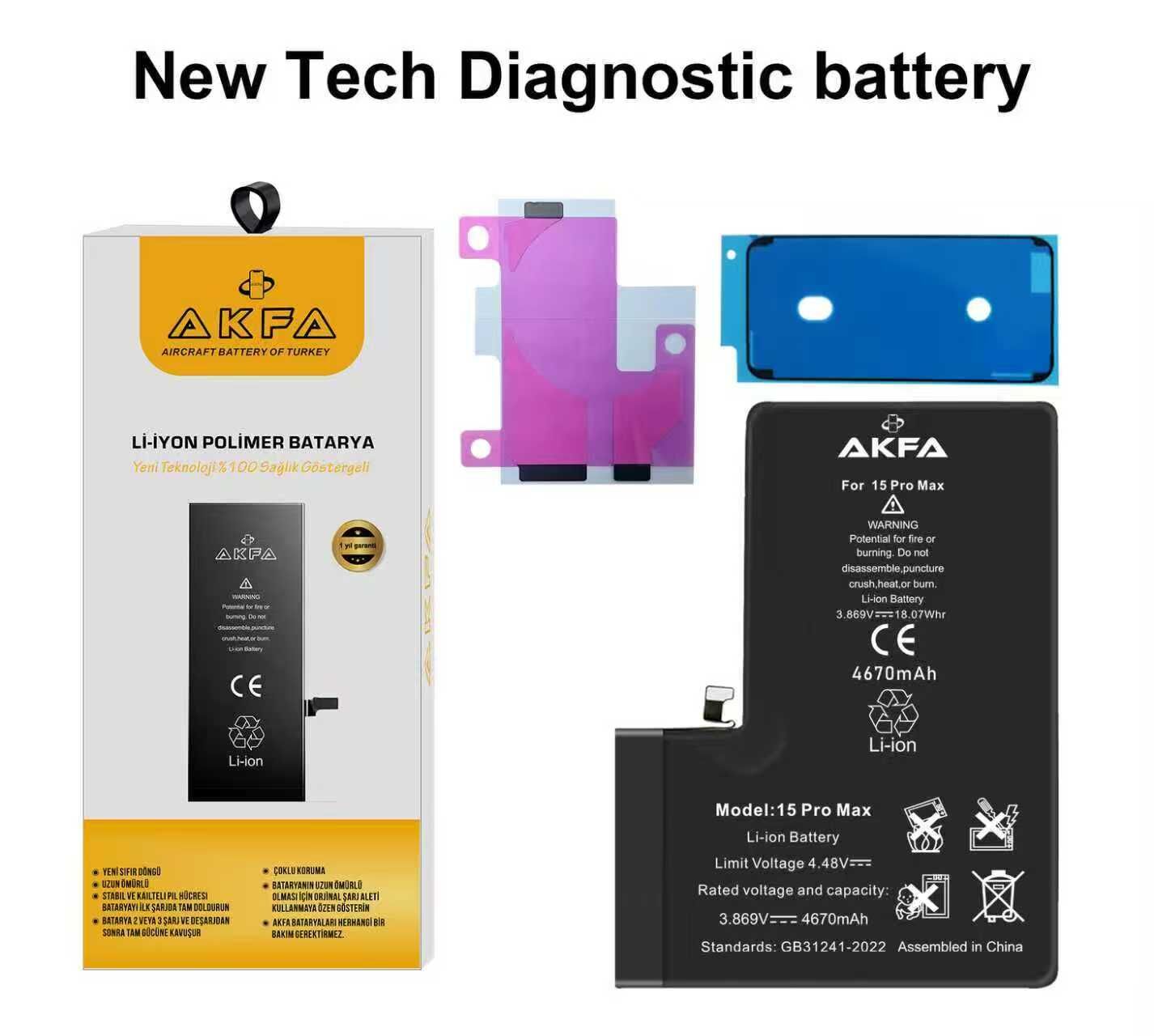 Akfa  İphone 15 Pro Max Batarya Uyarı Vermeyen 3300 mAh