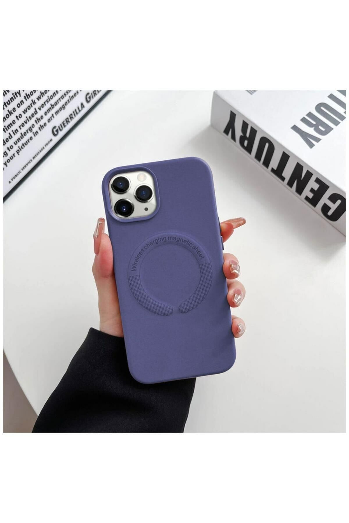 Apple Iphone 11 Pro Max Uyumlu Kılıf Magsafe Özellikli  Mor