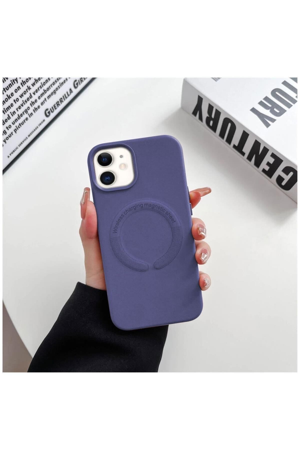 Apple Iphone 11 Uyumlu Kılıf Magsafe Özellikli  Derin Mor